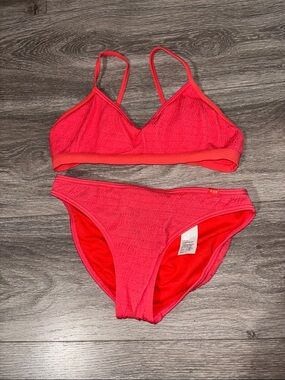 Abercrombie kids  Pink Textured Bikini Set